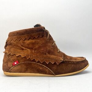 Oliberte Womens 39/ 8.5 Hirari Boots‎ Shoes Brown Suede Moccasins Chukka Booties